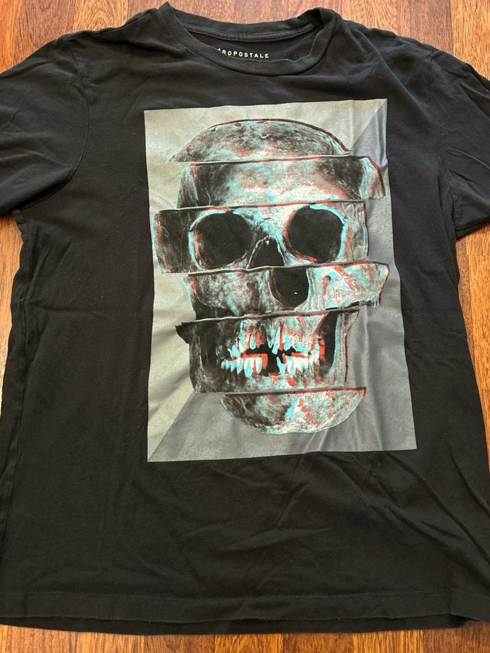 Aeropostale Skull Graphic Goth Black Tshirt Size Medium